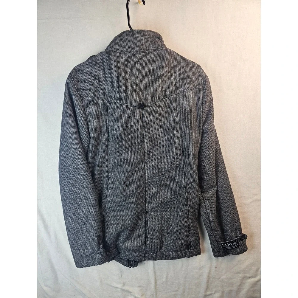 Empyre Mens Grey Herringbone Field Jacket Military Cargo Coat Medium RN96371